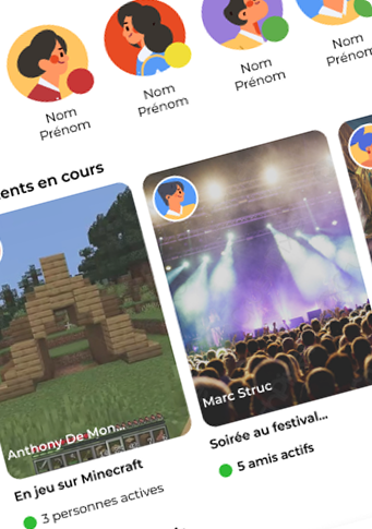 Status app : Un réseau social en application mobile pour suivre la vie et les activités d'influenceurs.