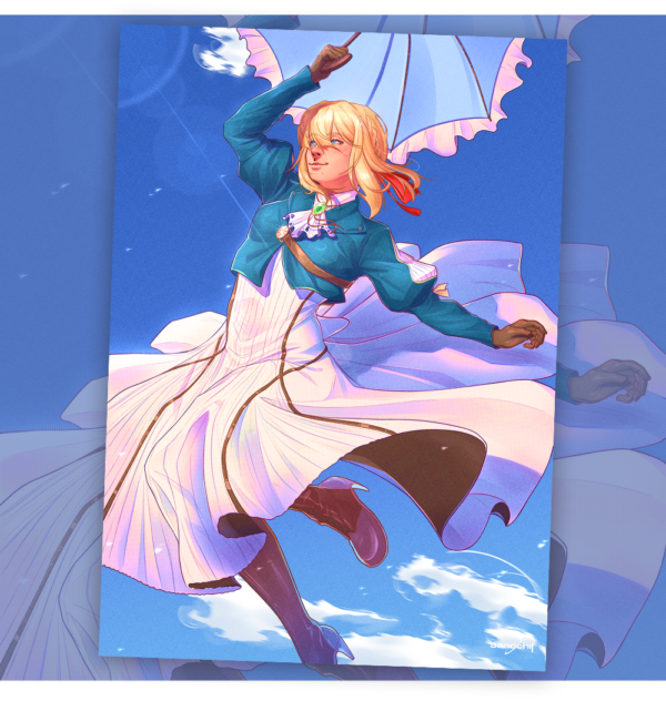 Violet - Another sunny day - cover Violet Evergarden - Posters